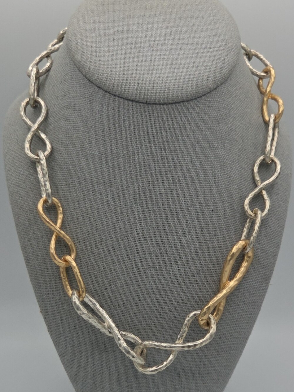 5 for $25! Chico's Two-Tone Link Necklace - Silver and Gold Tone